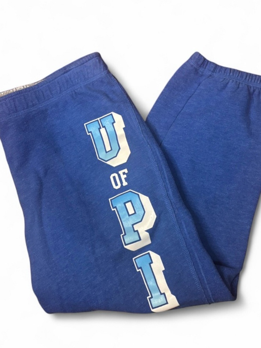 Y2K PINK Victoria's Secret Blue Logo Capri Sweatpants Size Small - Picture 3 of 12